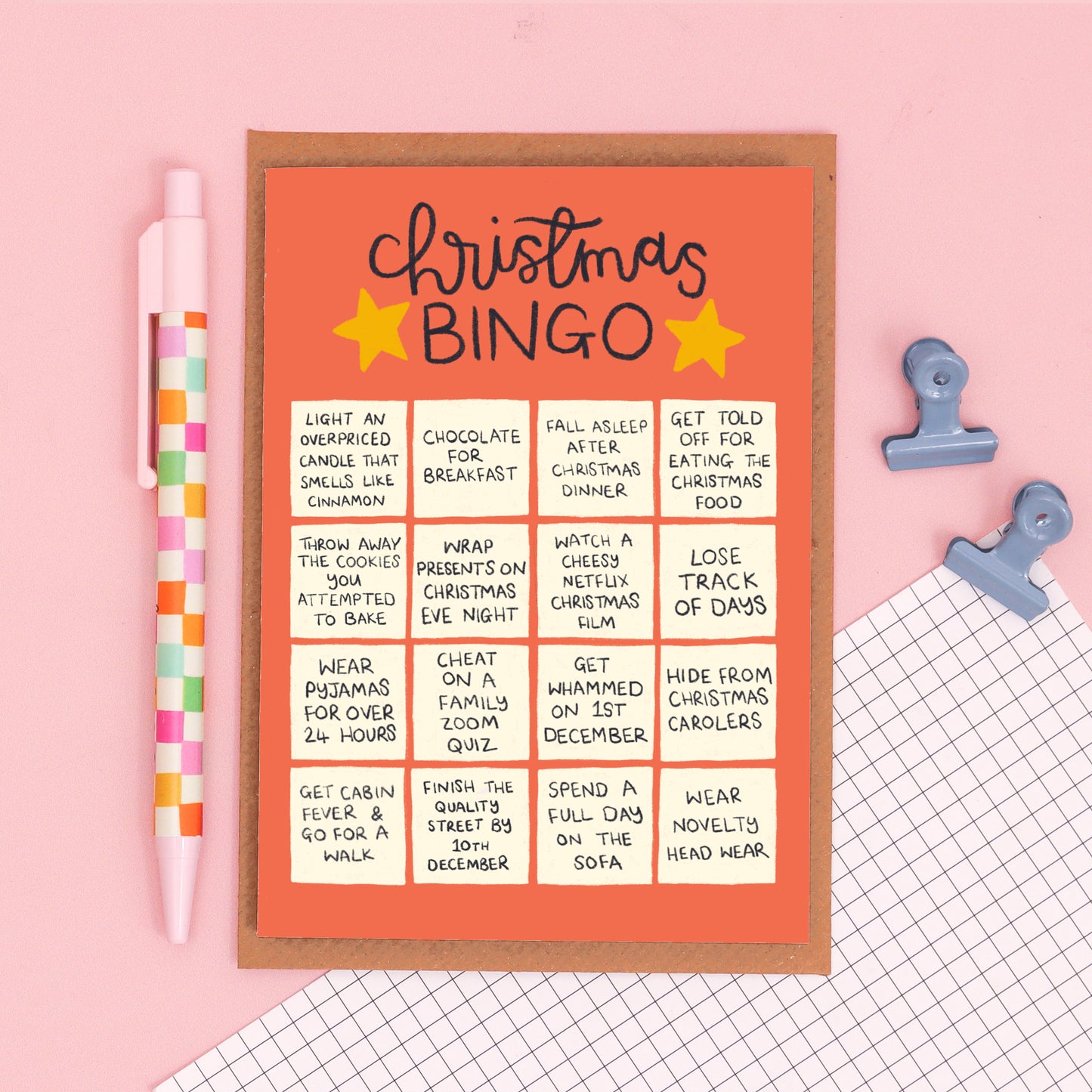 Christmas Card - Christmas Bingo - Oh, Laura