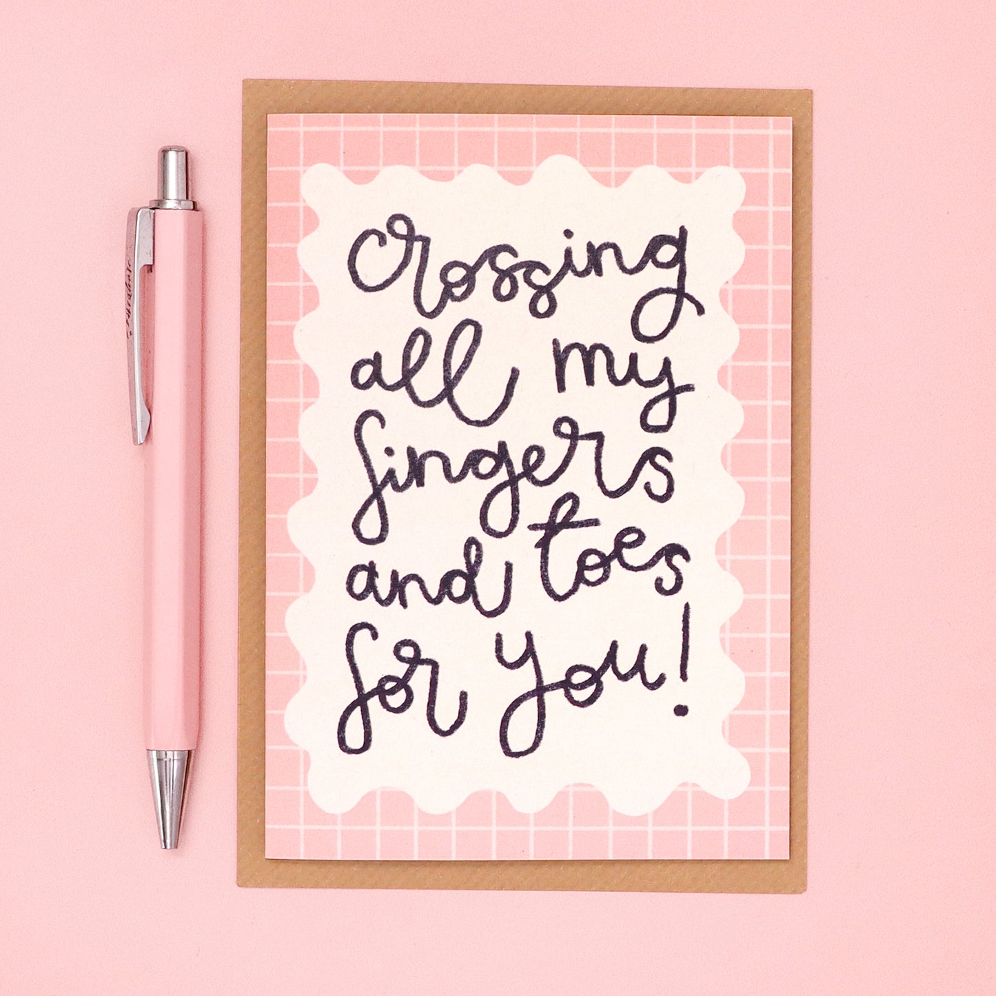 card - 'crossing my fingers and toes for you'