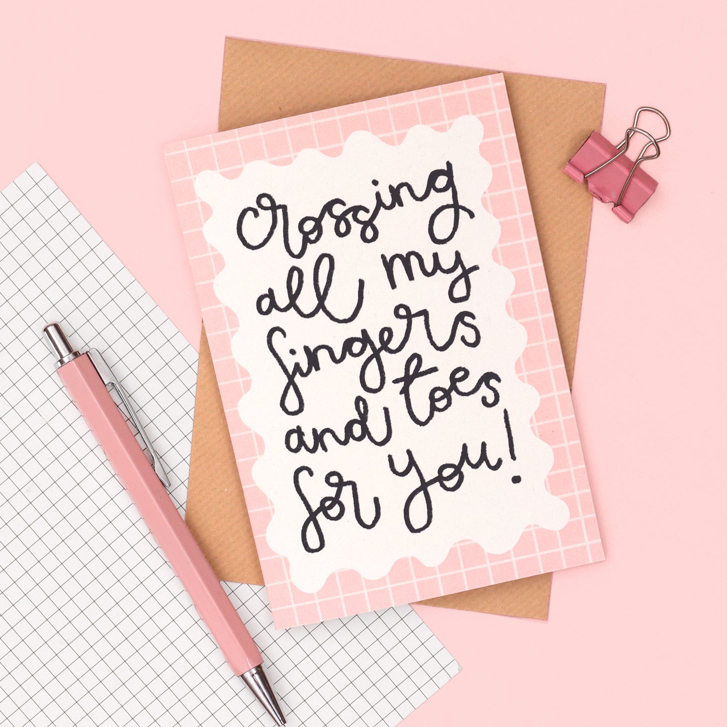 card - 'crossing my fingers and toes for you'