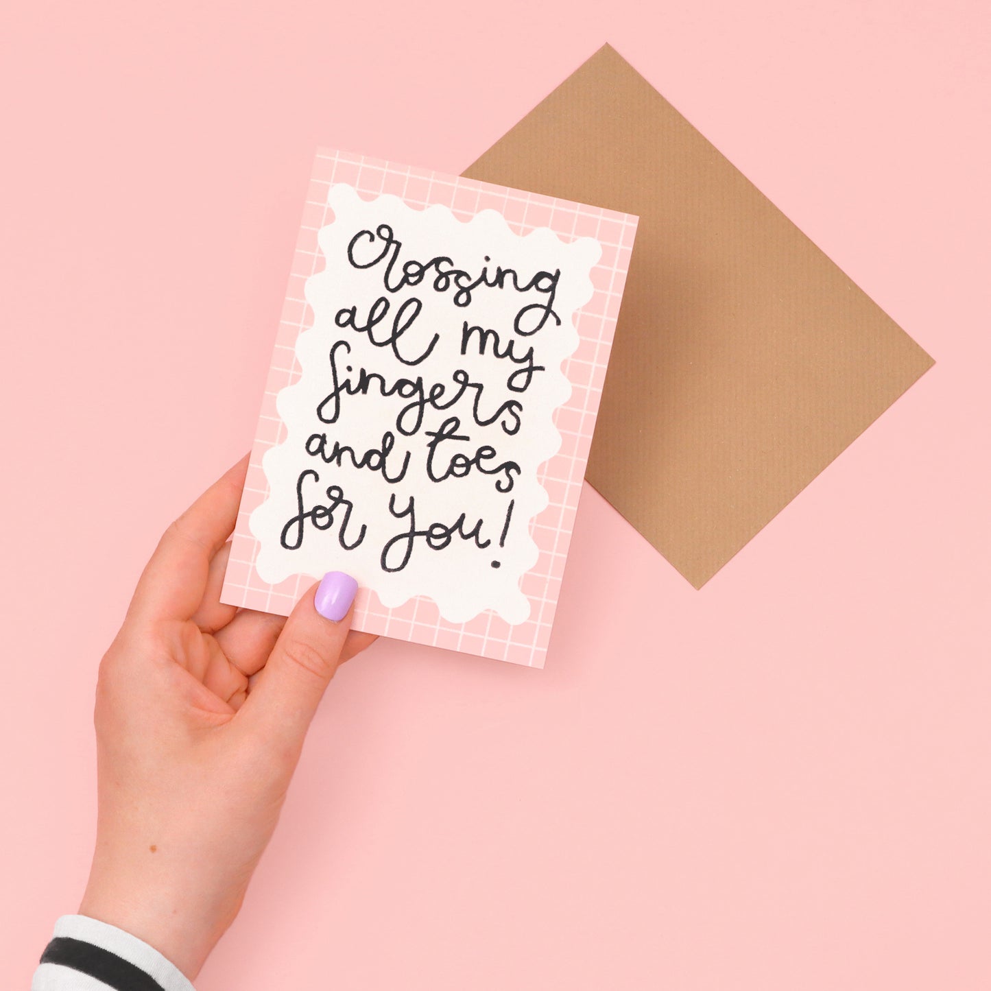 card - 'crossing my fingers and toes for you'