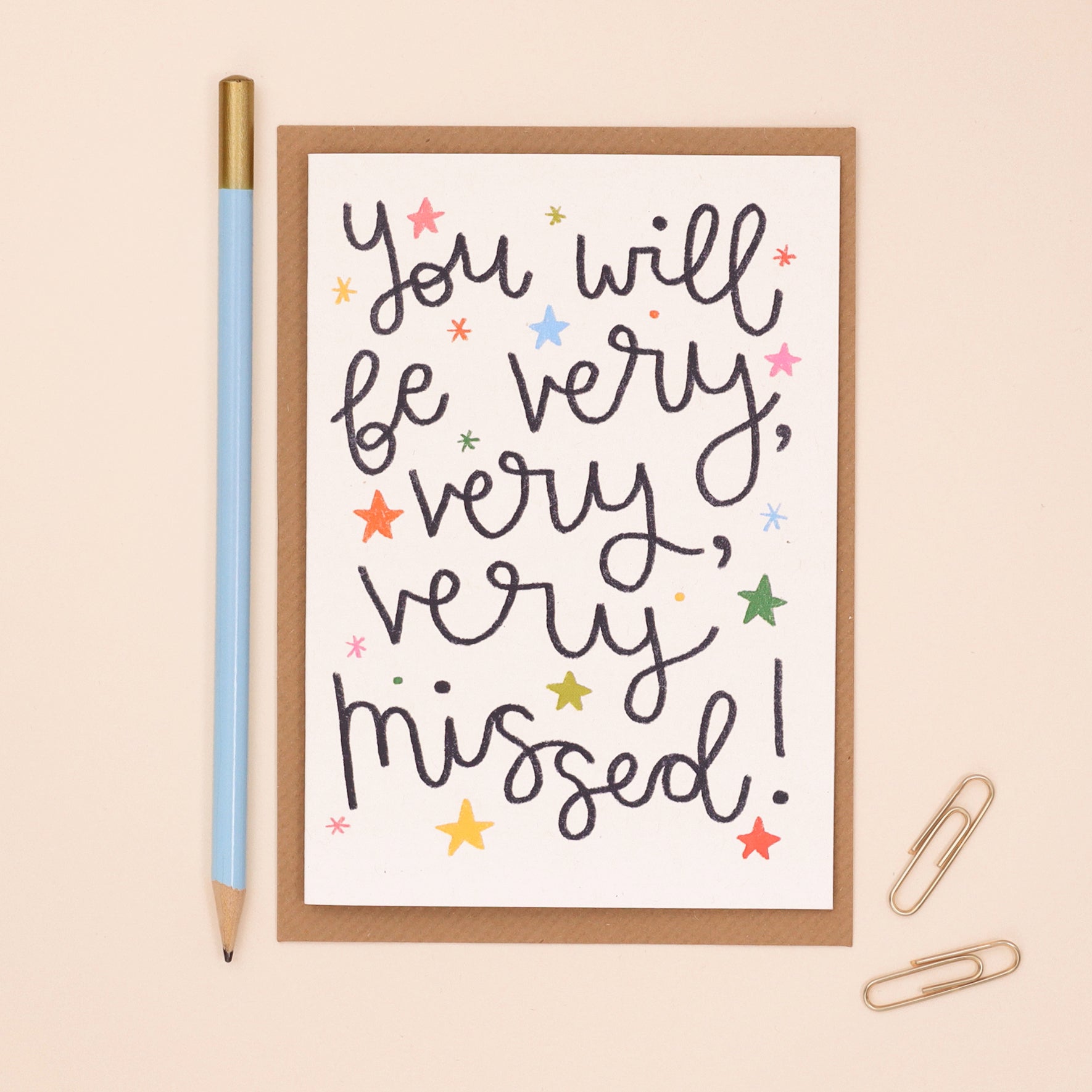 card - 'you will be very missed' - Oh, Laura