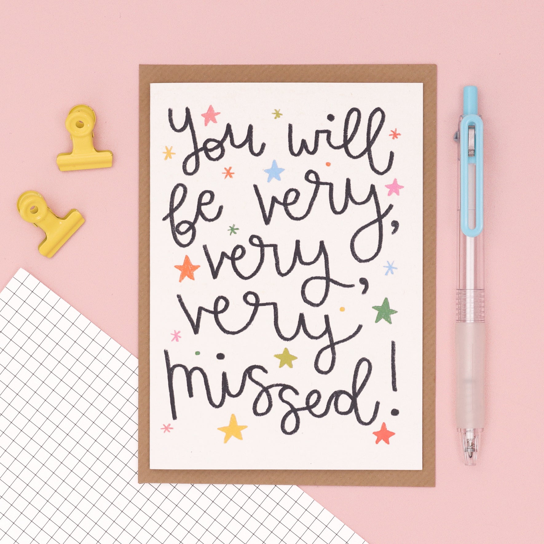 card - 'you will be very missed' - Oh, Laura