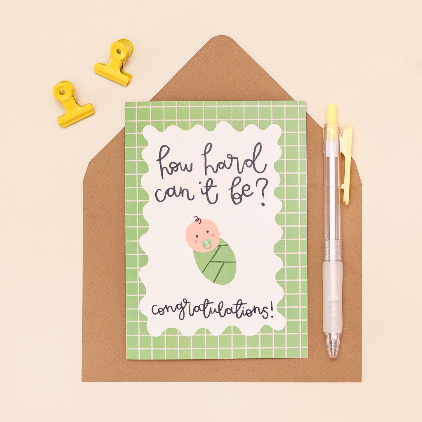 card - 'how hard can it be?' - new baby