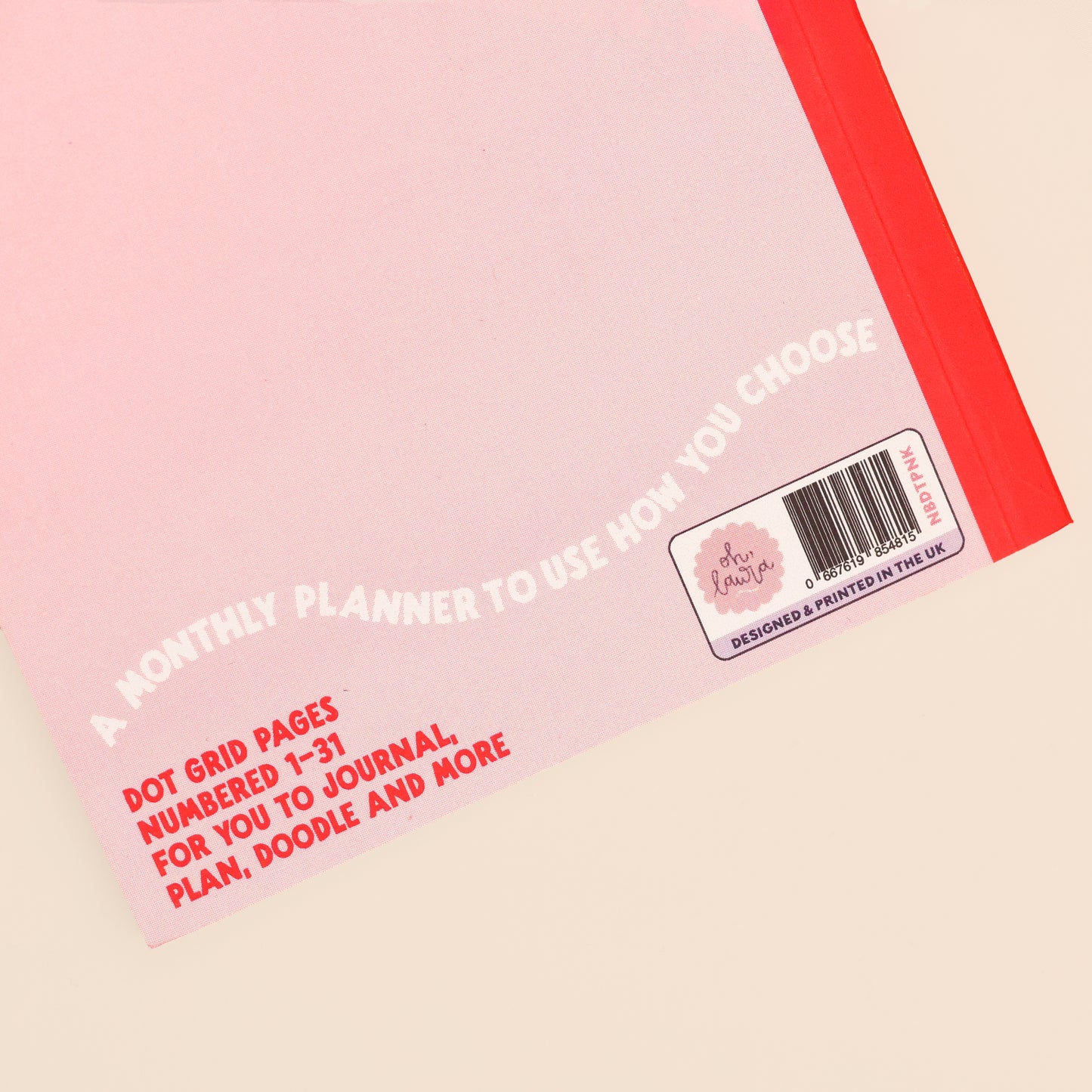 One Month Planner - Pink & Red