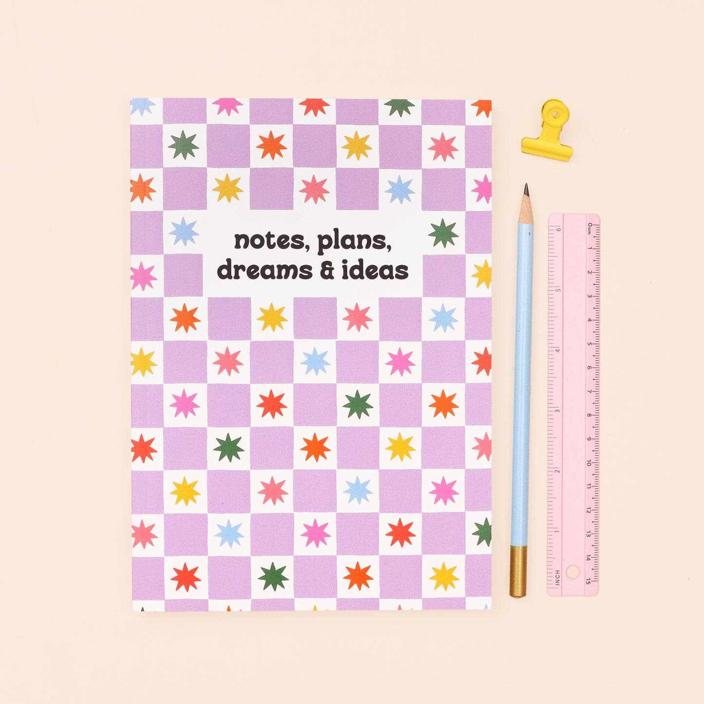 A5 Notebook - Purple Checkerboard