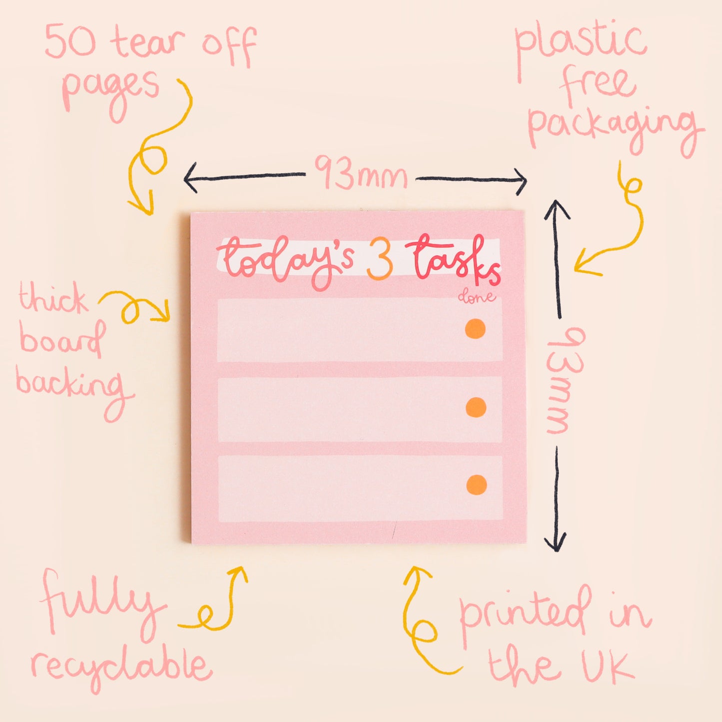 Memo Pad - Today's Three Tasks - Oh, Laura