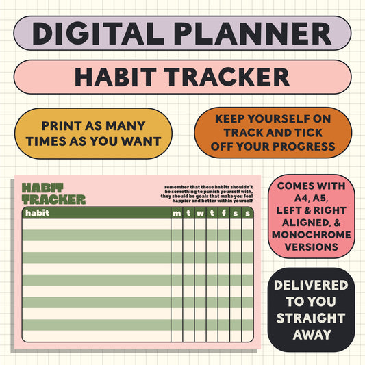Printable Planner Page: Habit Tracker - Oh, Laura