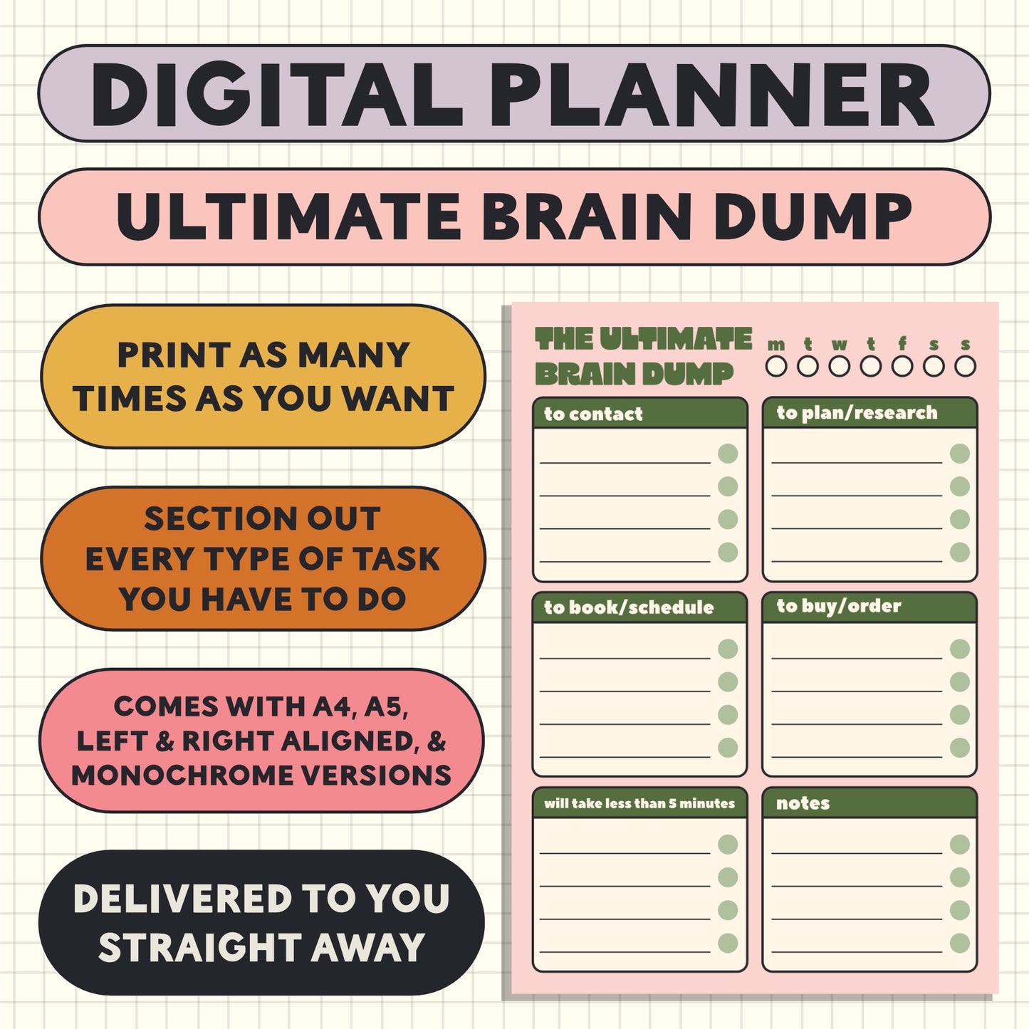 Printable Planner Page: Ultimate Brain Dump