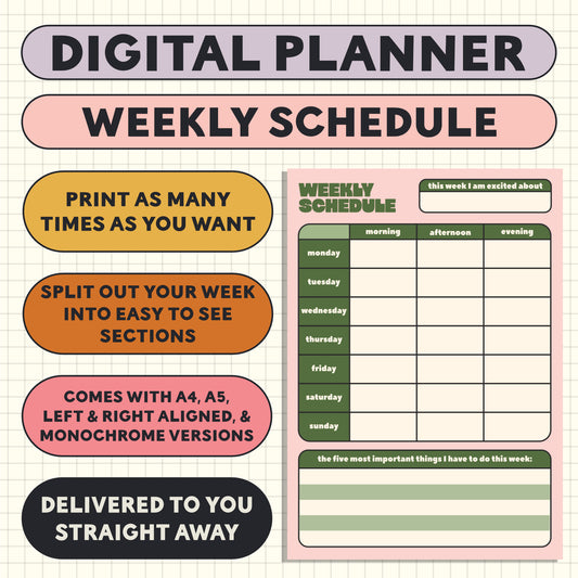 Printable Planner Page: Weekly Schedule - Oh, Laura