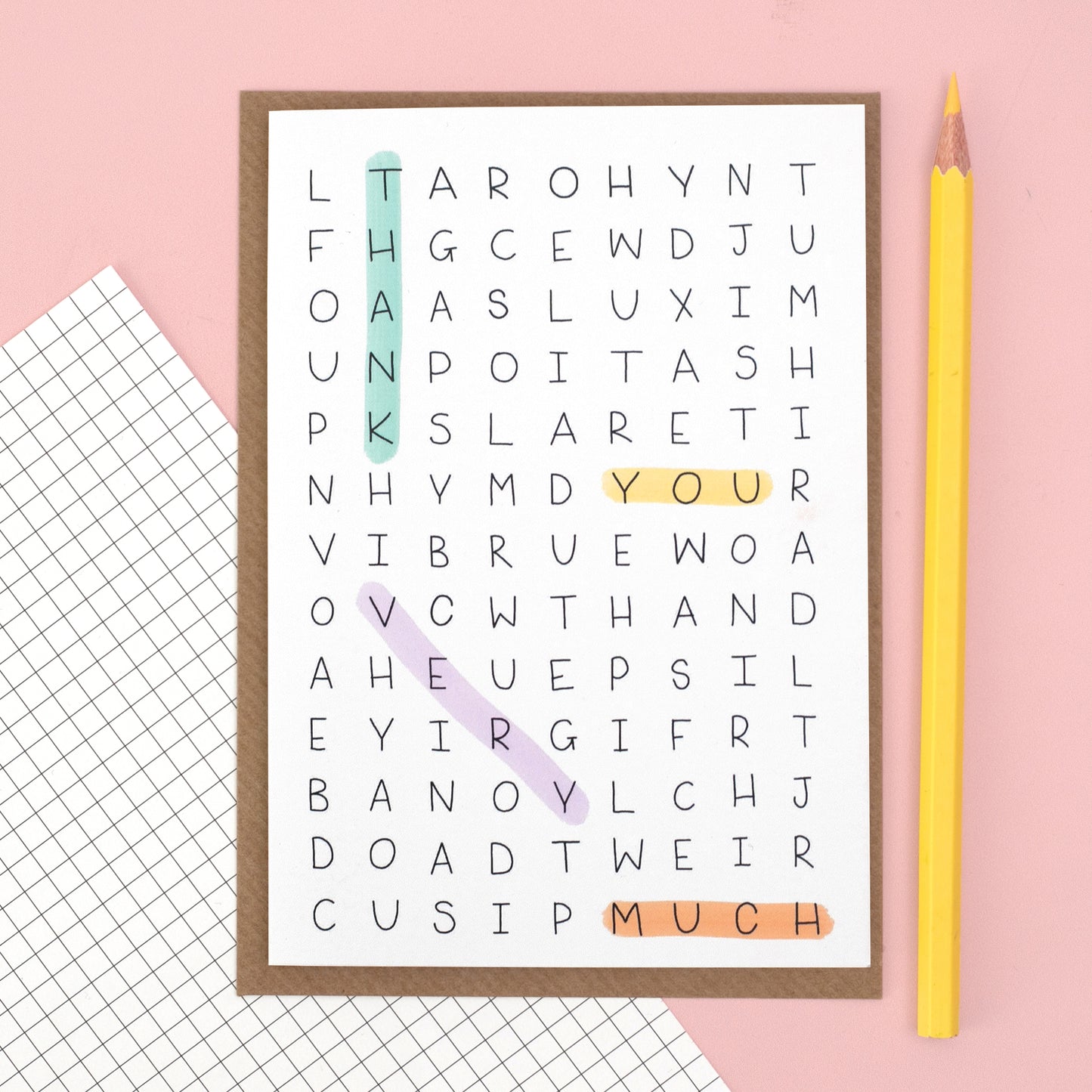 Card - Word Search - Thank You - Oh, Laura