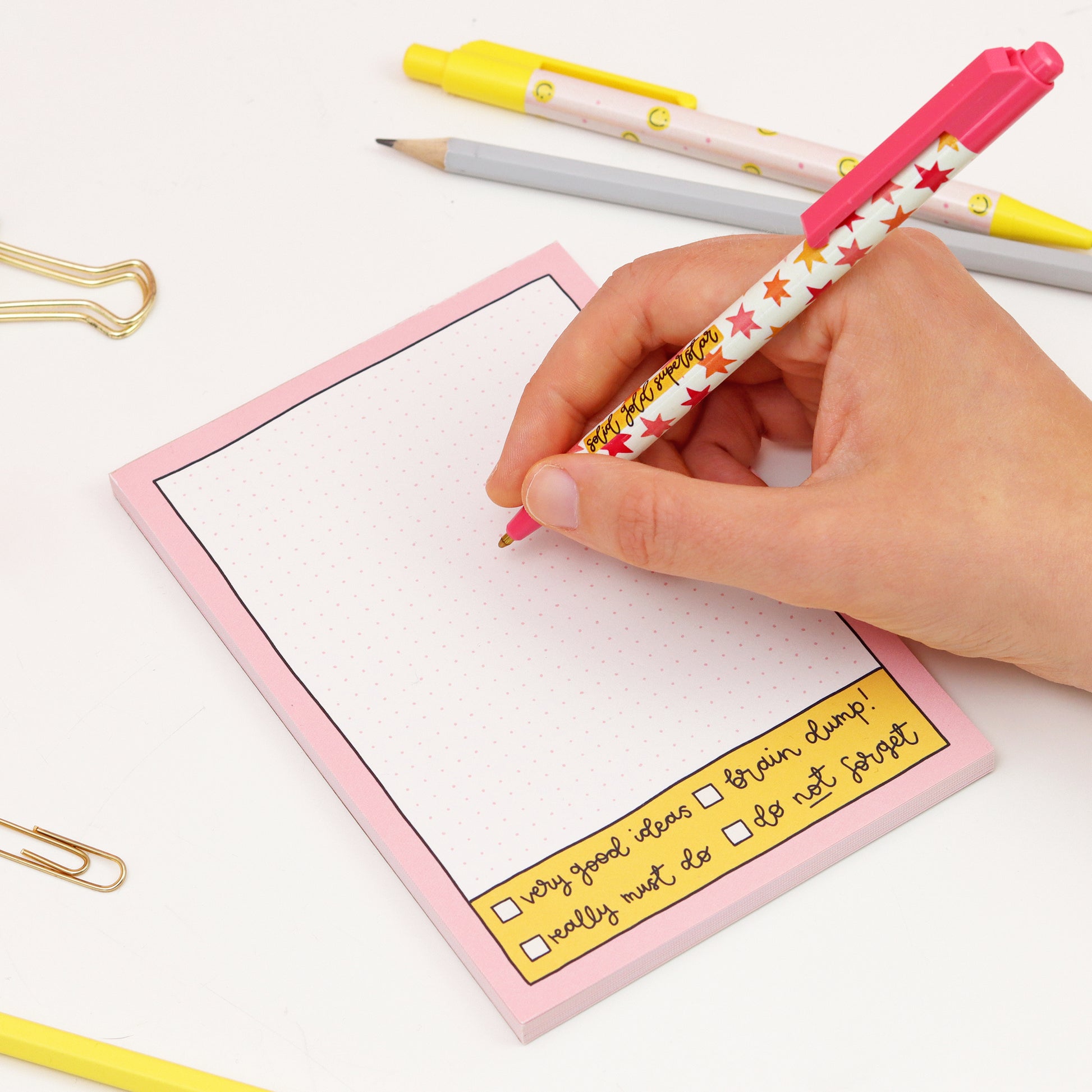 A6 Notepad - Pink Grid - Oh, Laura