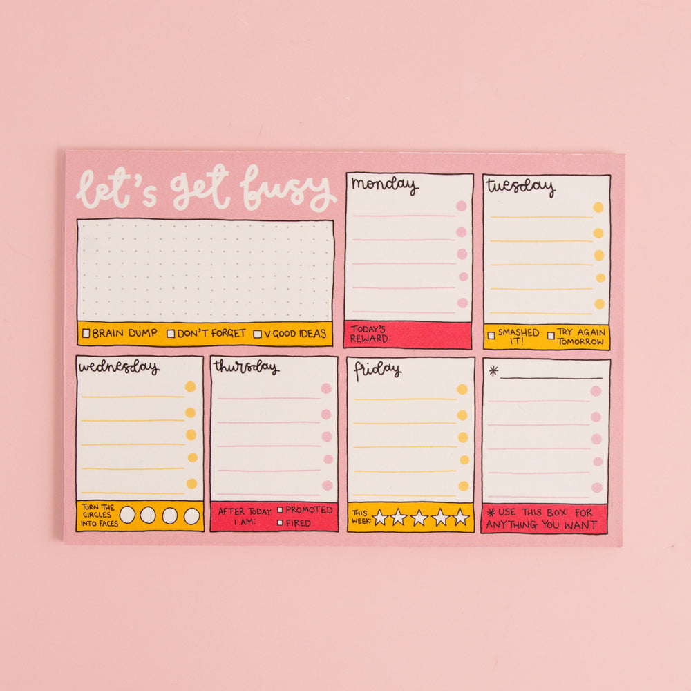 
            
                Load image into Gallery viewer, A5 Notepad - Weekly Planner - Let&amp;#39;s Get Busy - Oh, Laura
            
        