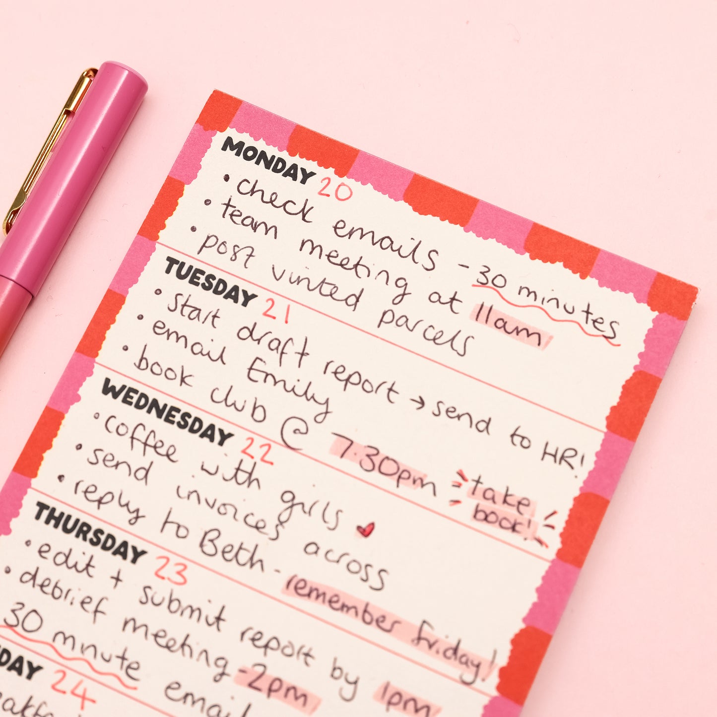 A6 Notepad - Week Planner