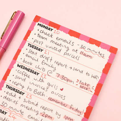 A6 Notepad - Week Planner