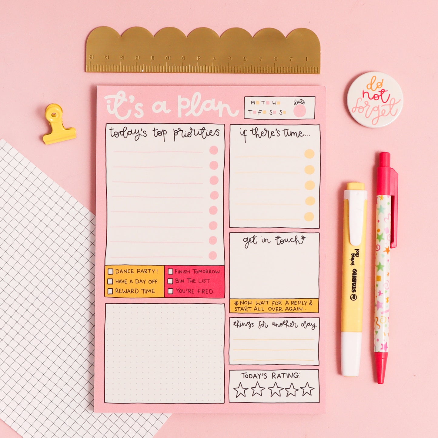 A5 Notepad - Daily Planner - It's A Plan - Oh, Laura