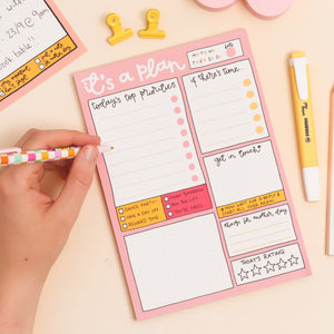
            
                Load image into Gallery viewer, A5 Notepad - Daily Planner - It&amp;#39;s A Plan - Oh, Laura
            
        