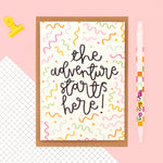 Card - 'The Adventure Starts Here' - Oh, Laura