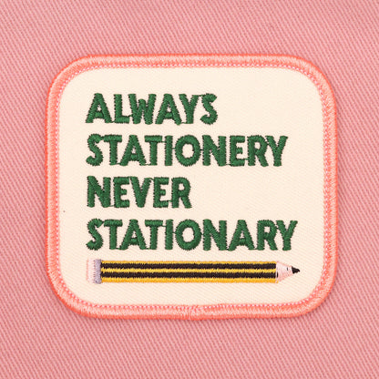 Iron-On Patch - Always Stationery, Never Stationary