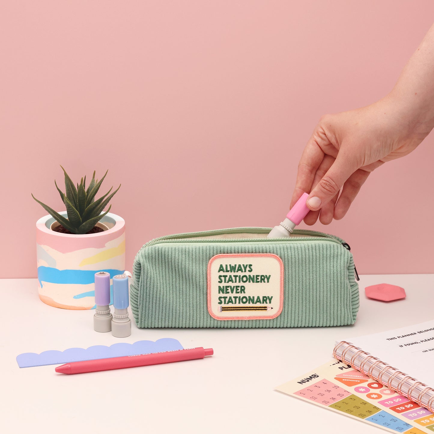 Green Pencil Case - Always Stationery, Never Stationary