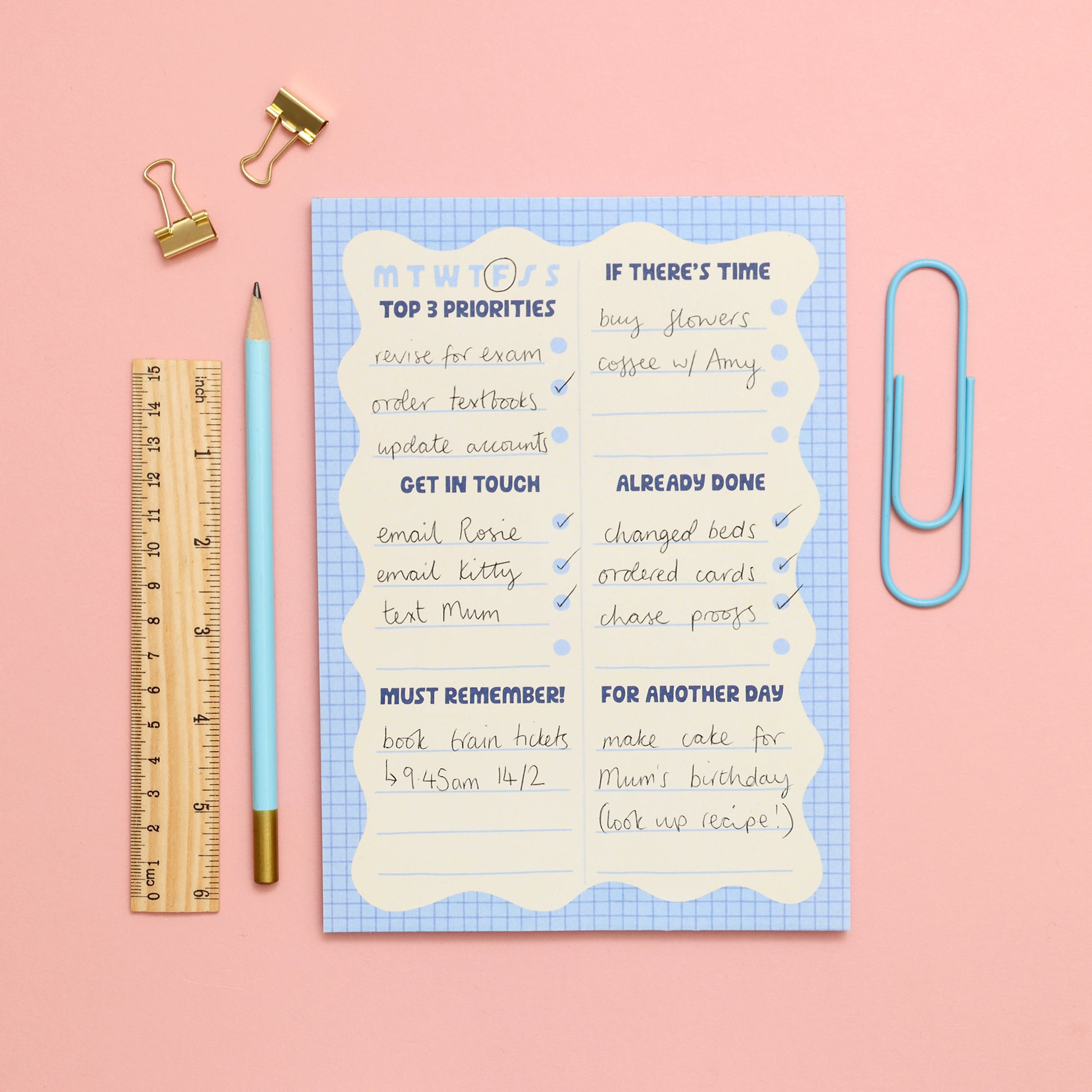 A5 Notepad - Wiggle Day Planner - Oh, Laura