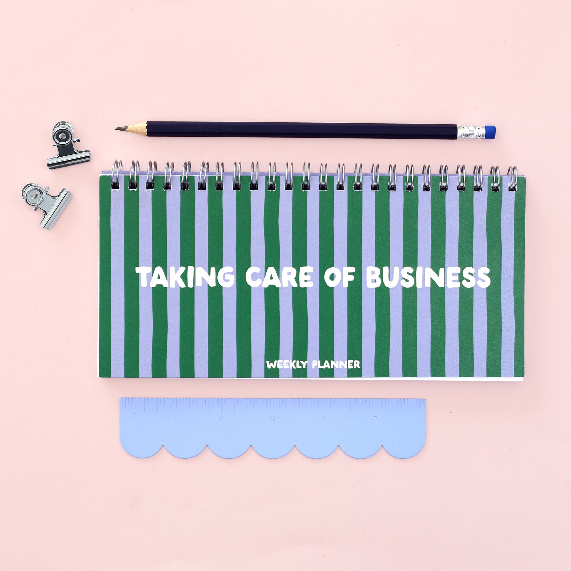 Ringbound Week Planner - Blue & Green - Oh, Laura