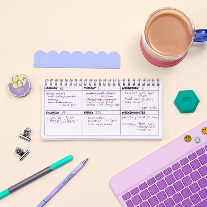 Ringbound Week Planner - Blue & Green - Oh, Laura