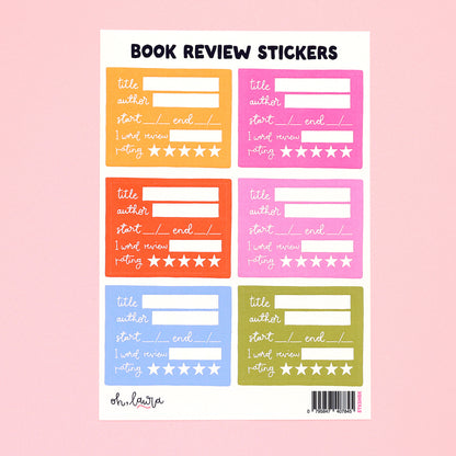 Sticker Sheet - Book Reviews - Oh, Laura