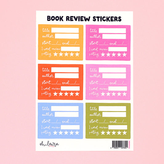 Sticker Sheet - Book Reviews - Oh, Laura