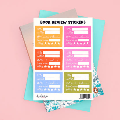 Sticker Sheet - Book Reviews - Oh, Laura