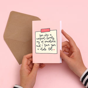 Card - 'you are a lovely ray of sunshine' - Galentine's Day