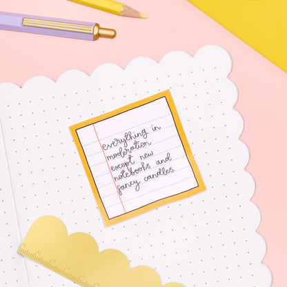 Vinyl Sticker - New notebooks and fancy candles - Oh, Laura