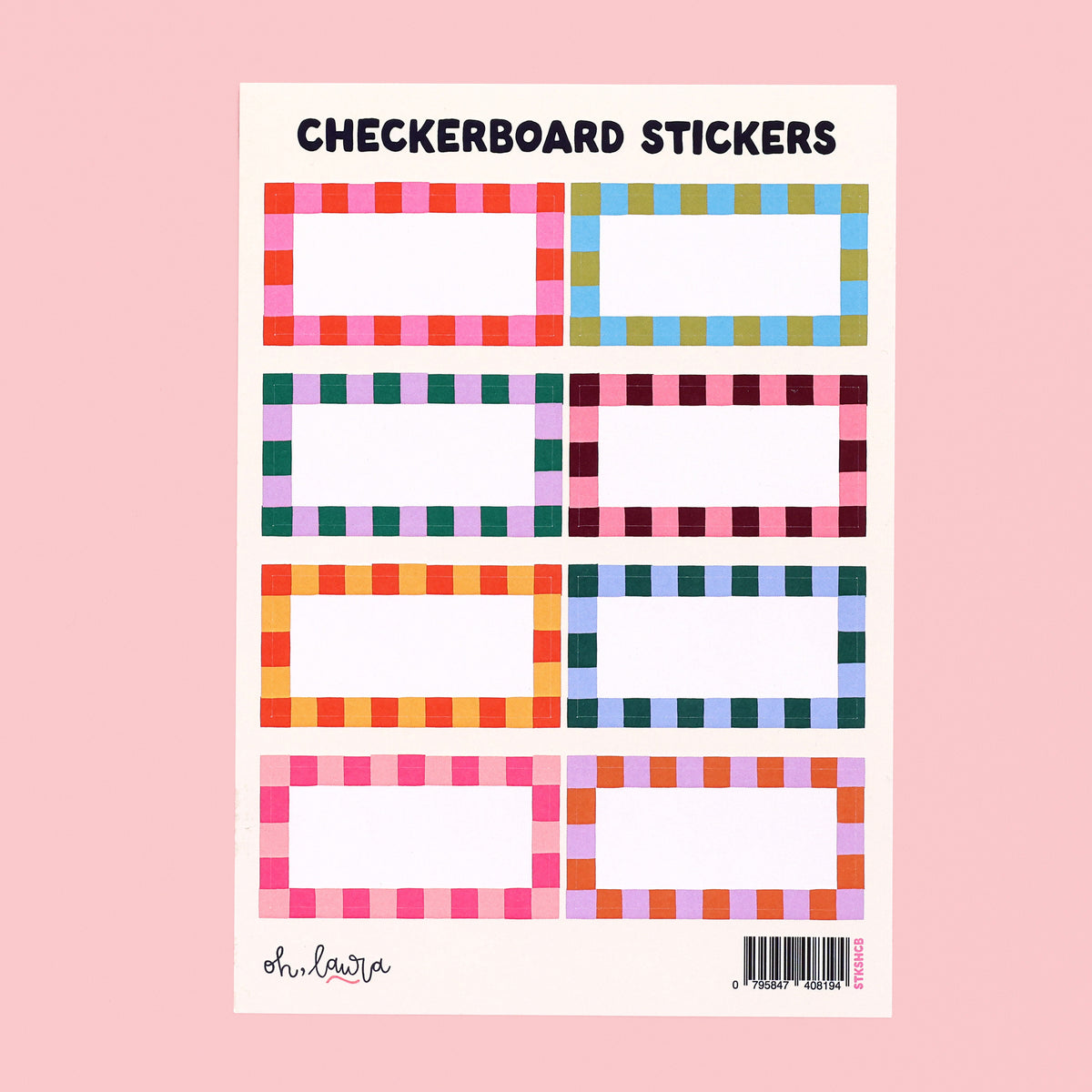 Sticker Sheet - Checkerboard - Oh, Laura