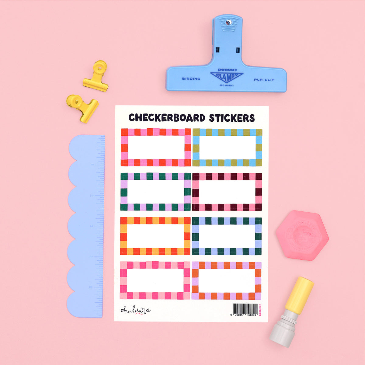 Sticker Sheet - Checkerboard - Oh, Laura