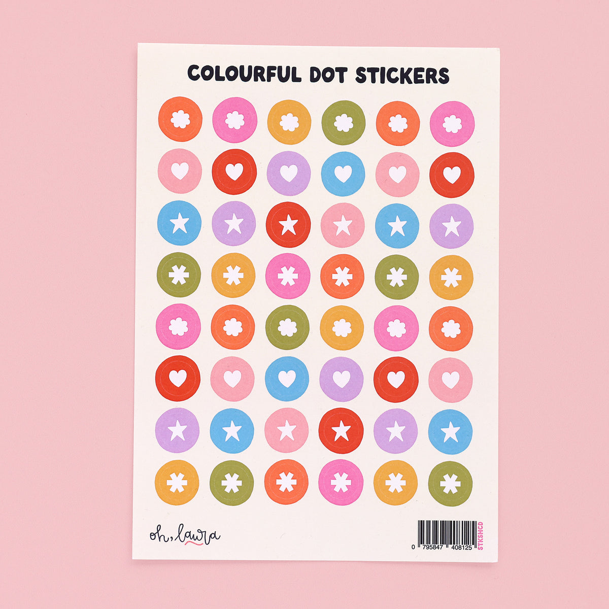 Sticker Sheet - Colourful Dots - Oh, Laura