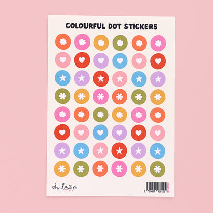 Sticker Sheet - Colourful Dots - Oh, Laura