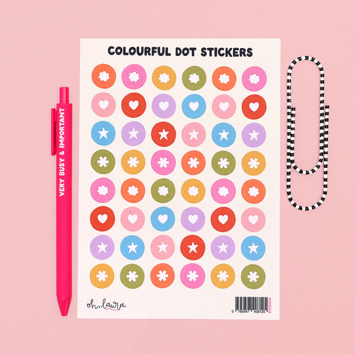Sticker Sheet - Colourful Dots - Oh, Laura