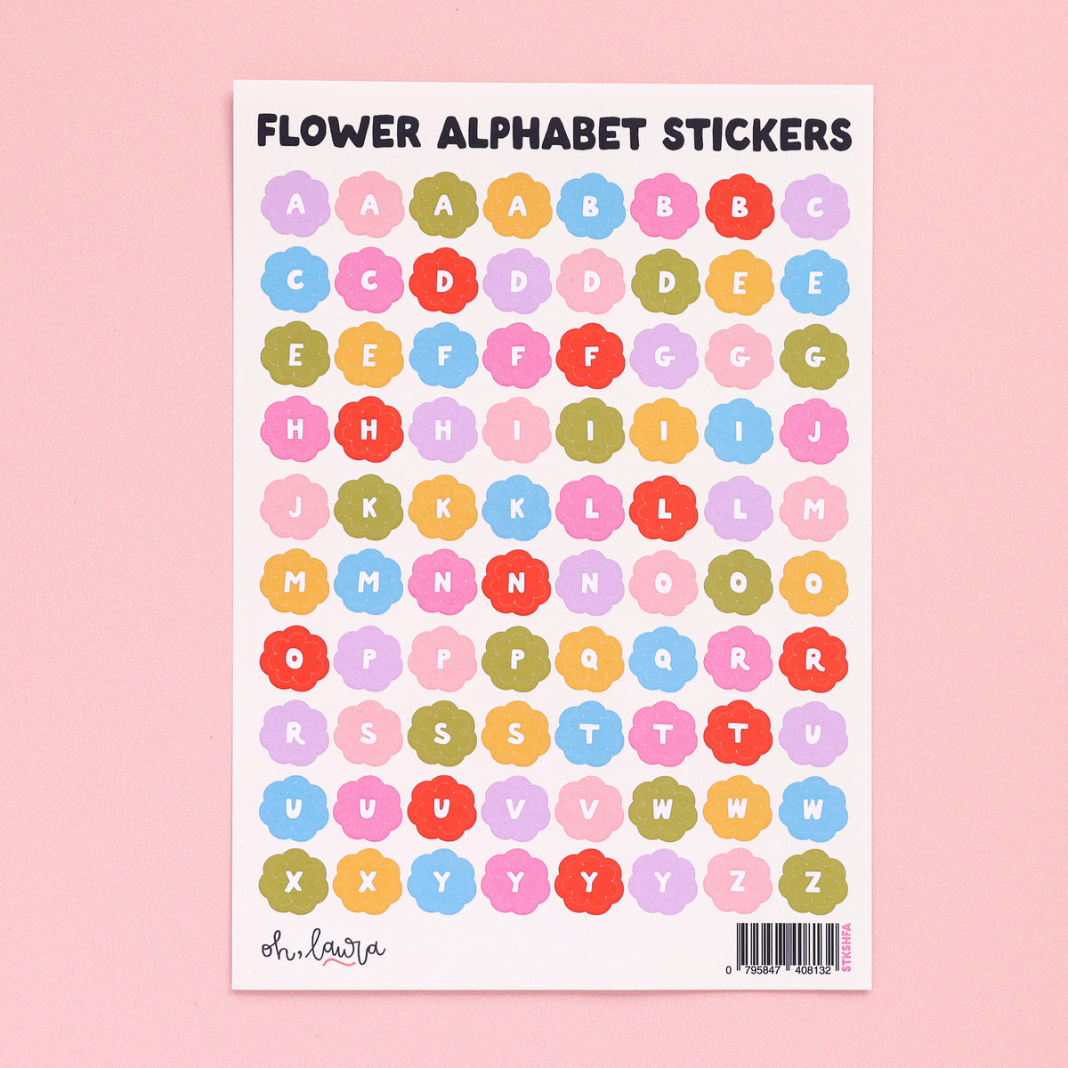 Sticker Sheet - Flower Alphabet