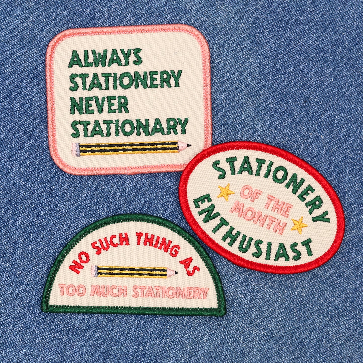 Iron-On Patch - No Such Thing as Too Much Stationery
