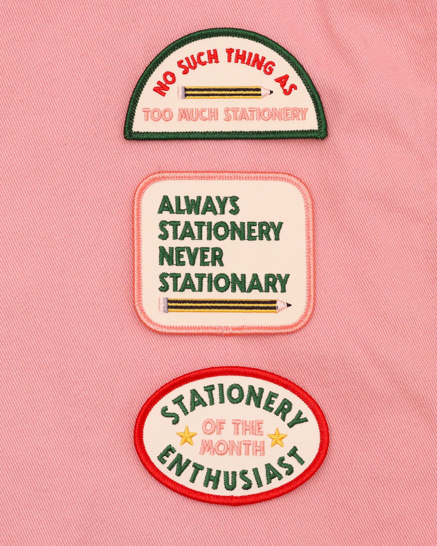 Iron-On Patch - Always Stationery, Never Stationary