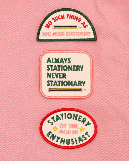 Iron-On Patch - Always Stationery, Never Stationary