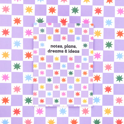 A5 Notebook - Purple Checkerboard