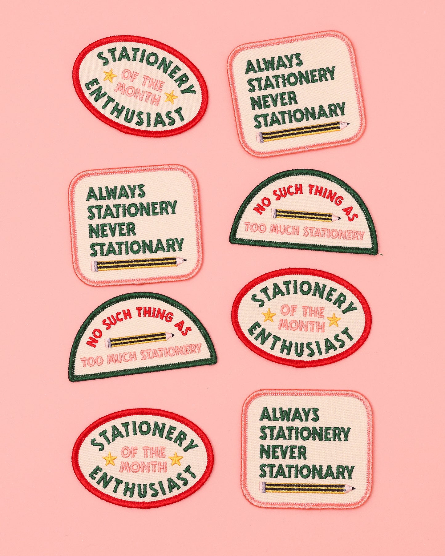 Iron-On Patch - Always Stationery, Never Stationary