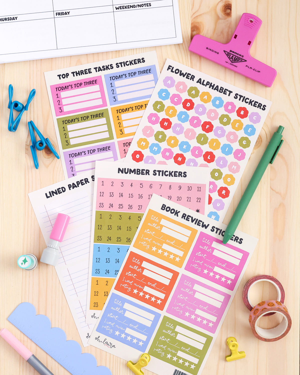 Sticker Sheet - Book Reviews - Oh, Laura