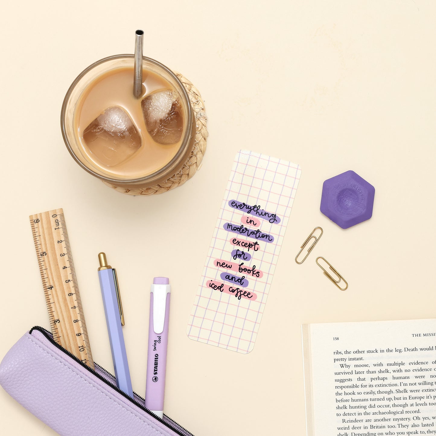 Bookmark - New Books & Iced Coffee