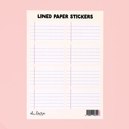 Sticker Sheet - Lined Paper - Oh, Laura