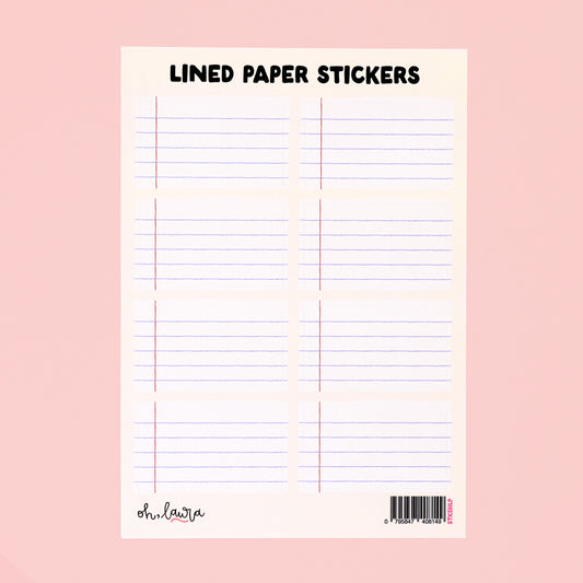 Sticker Sheet - Lined Paper - Oh, Laura