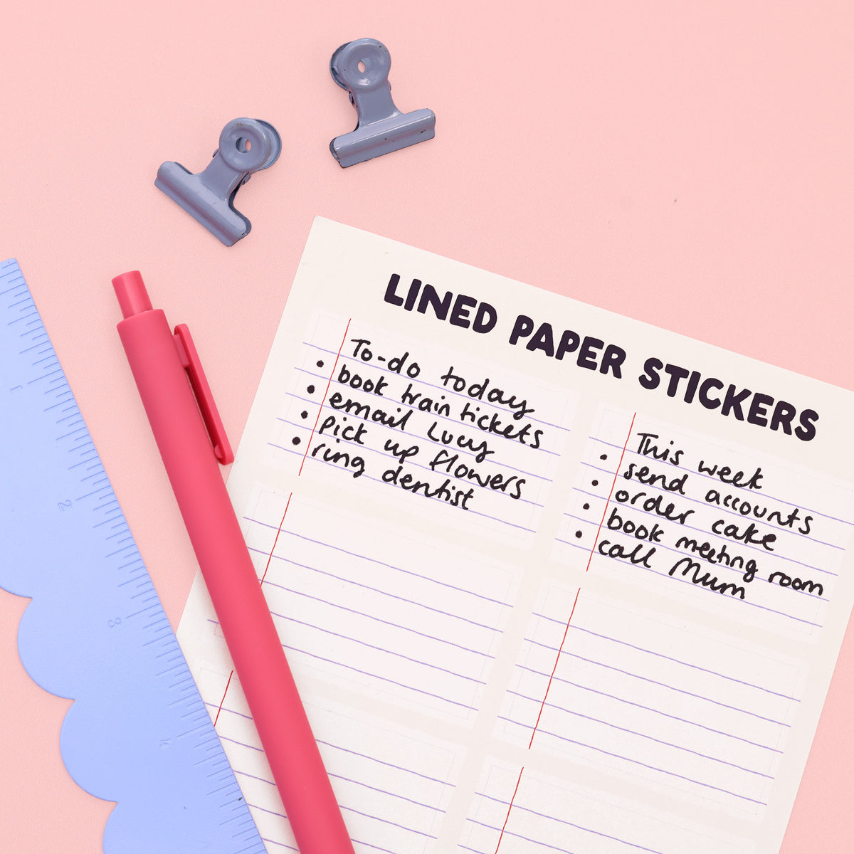 Sticker Sheet - Lined Paper - Oh, Laura