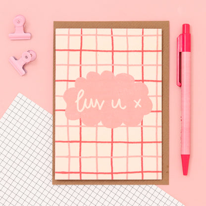 Card - 'luv u x' - Galentine's / Valentine's Day