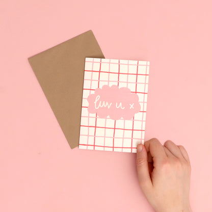 Card - 'luv u x' - Galentine's / Valentine's Day