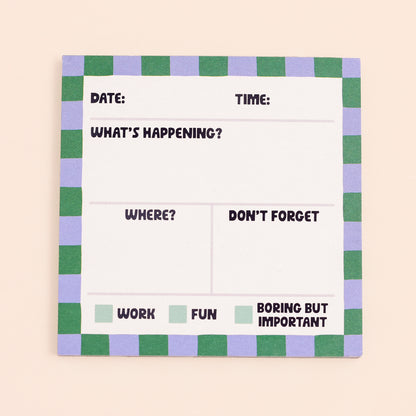 Memo Pad - Event Plan - Oh, Laura
